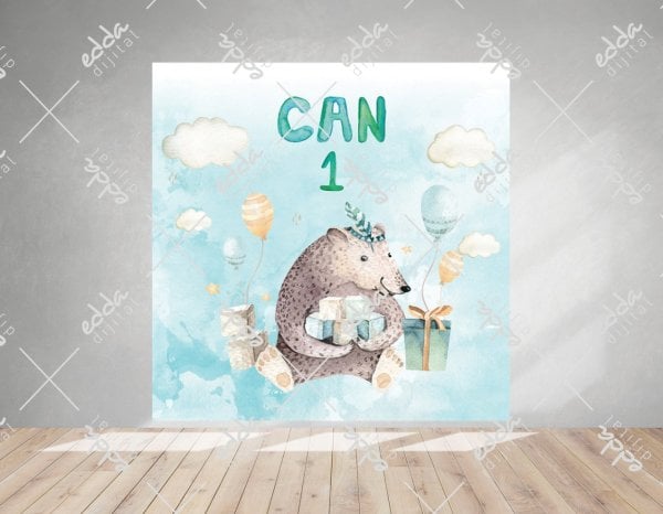 Hediye Paketi Temalı Doğum Günü Afişi