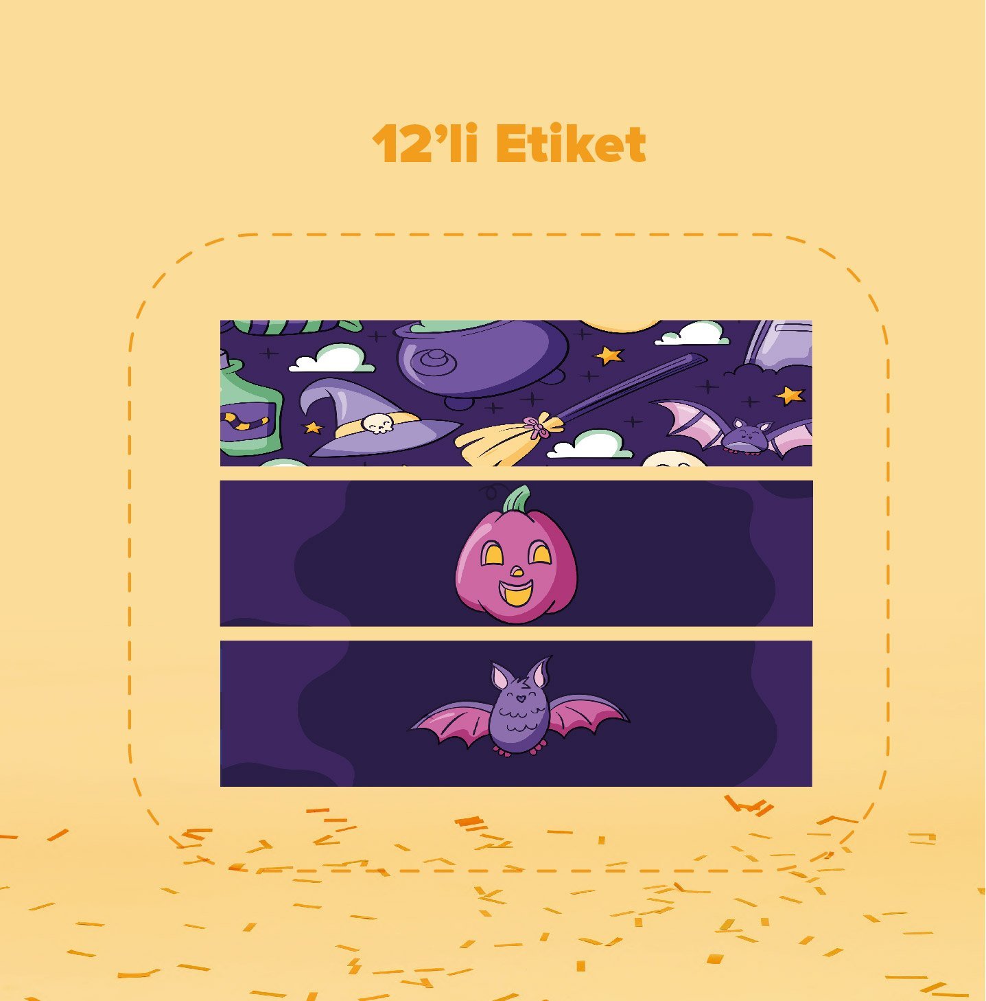 Cadı Temalı Su Şişesi Etiketi