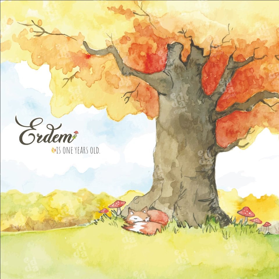 Sonbahar Temalı Doğum Günü Afişi