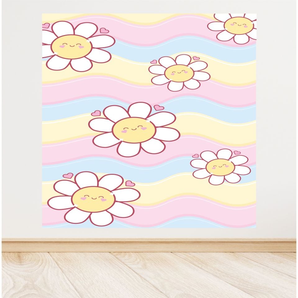 Papatya Temalı Doğum Günü Afiş