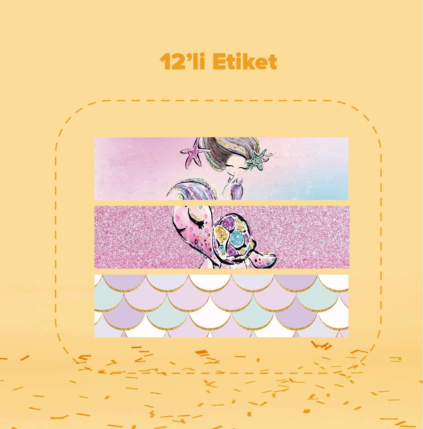 Deniz Kızı Temalı Su Şişesi Etiketi