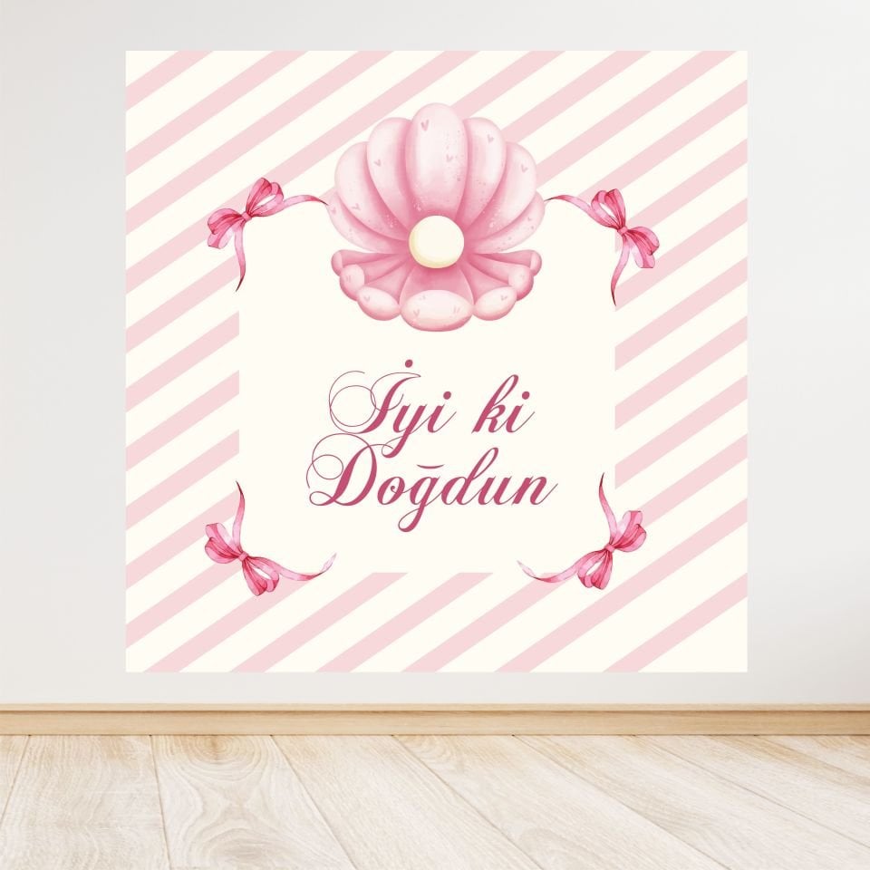 Deniz -İnci Temalı Doğum Günü Afişi