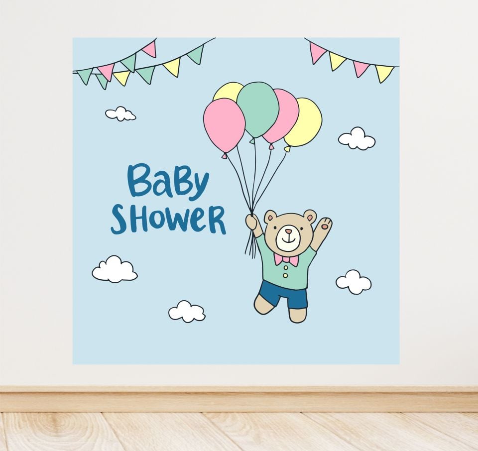 Baby Shower Temalı Doğum Günü Afişi