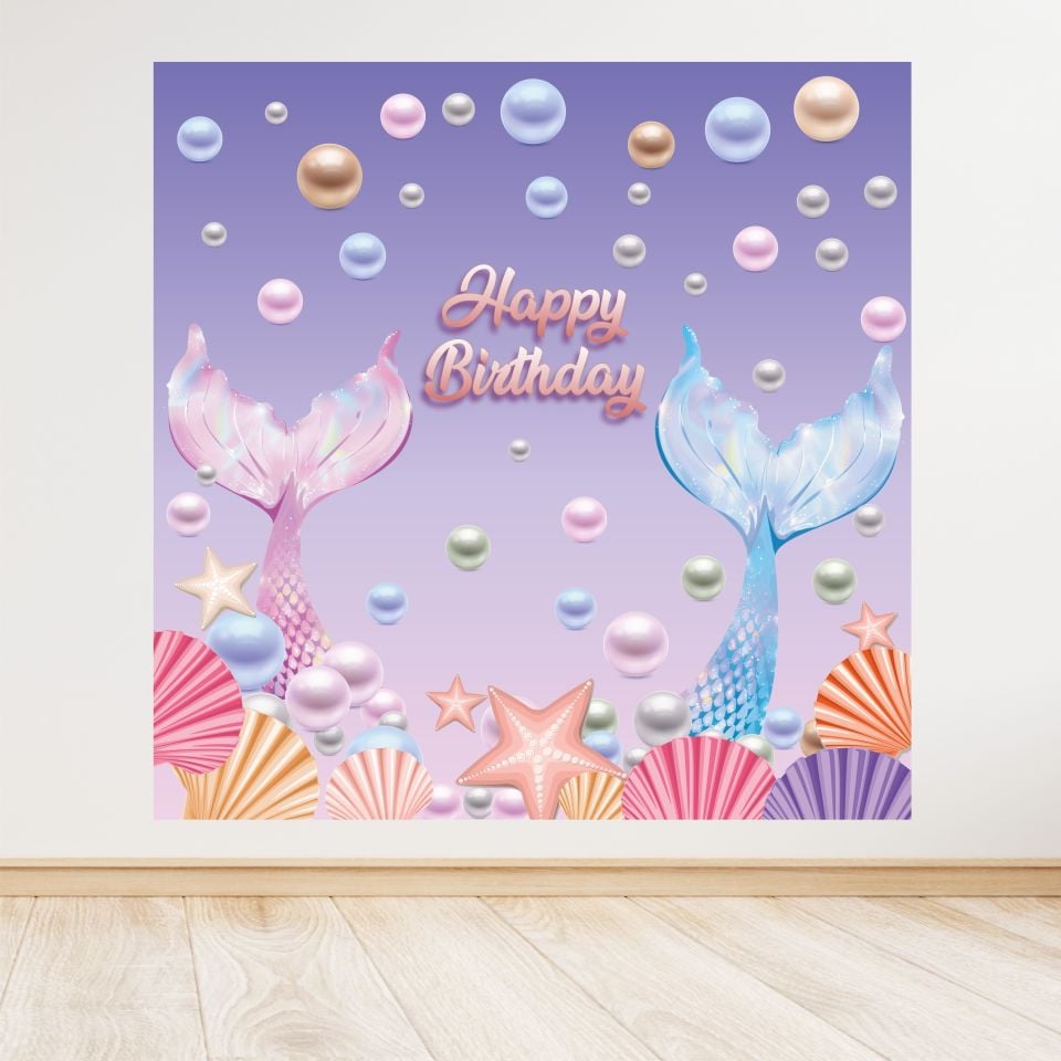 Deniz Kızı Temalı Doğum Günü Afişi