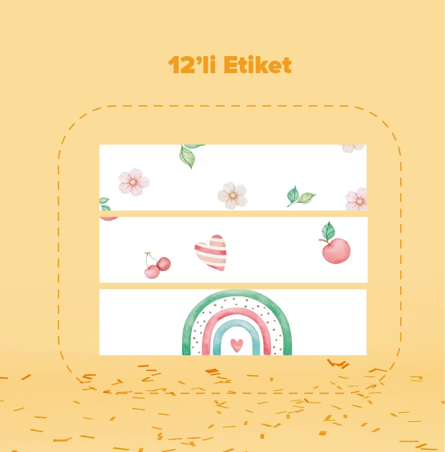 Cupcake Temalı Su Şişesi Etiketi