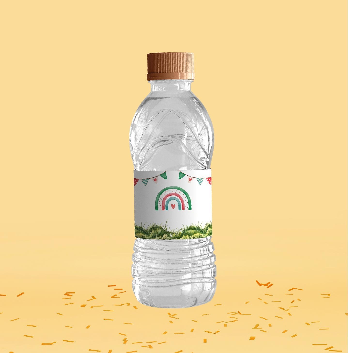 Cupcake Temalı Su Şişesi Etiketi