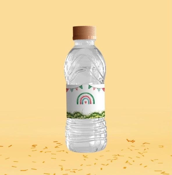 Cupcake Temalı Su Şişesi Etiketi