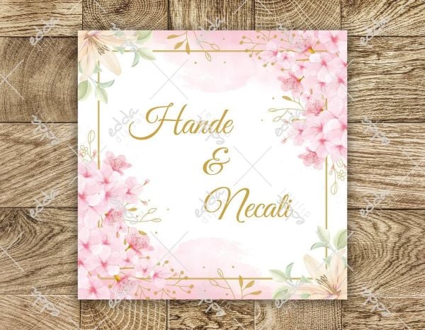 Pembe Çiçek Desenli Dans Pisti Kaplaması