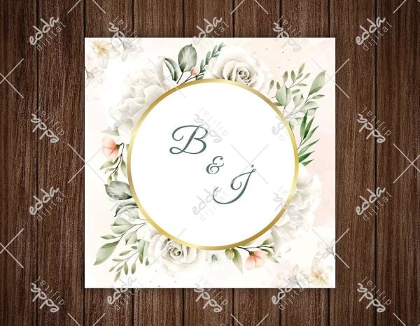 Yeşil Yaprak ve Beyaz Gül Desenli Dans Pisti Kaplaması