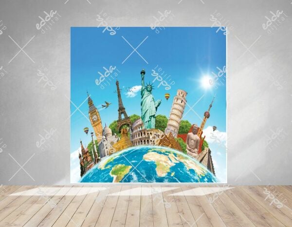 Dünya Temalı Doğum Günü Afişi