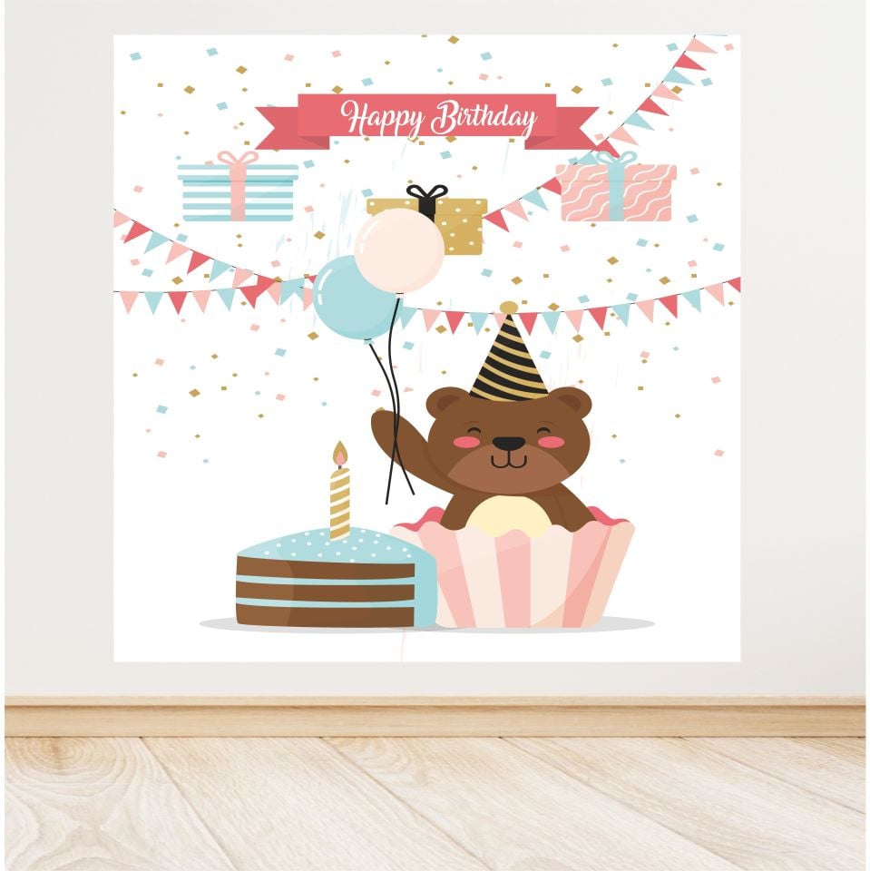 Ayıcık Temalı Doğum Günü Afiş