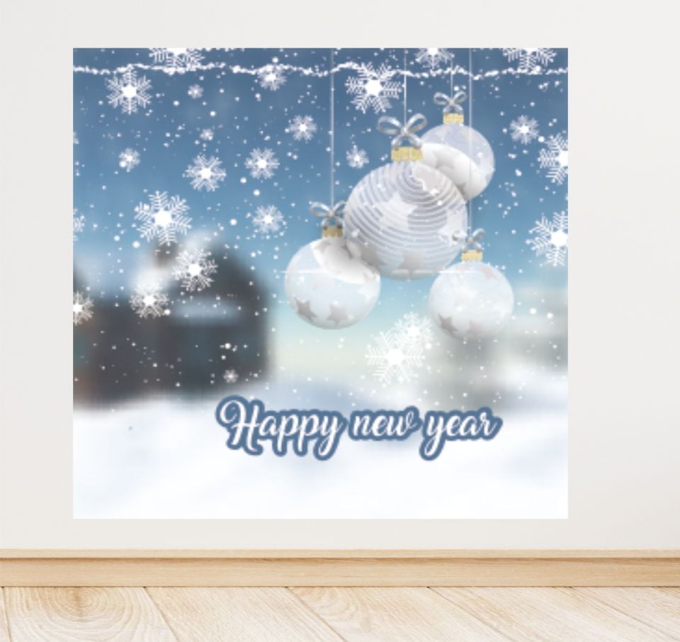 Yeni yıl Temalı Doğum Günü Afişi