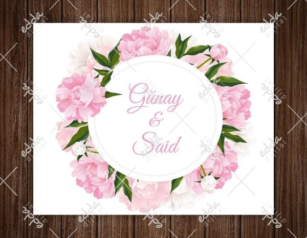 Pembe Çiçekler Desenli Beyaz Dans Pisti Kaplaması