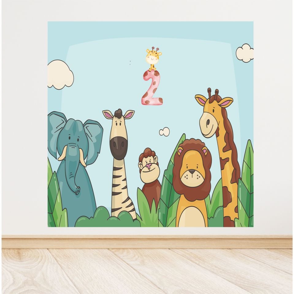 Safari Temalı Doğum Günü Afiş