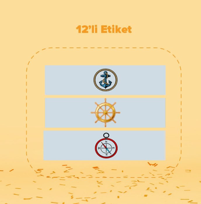 Denizci Temalı Su Şişesi Etiketi