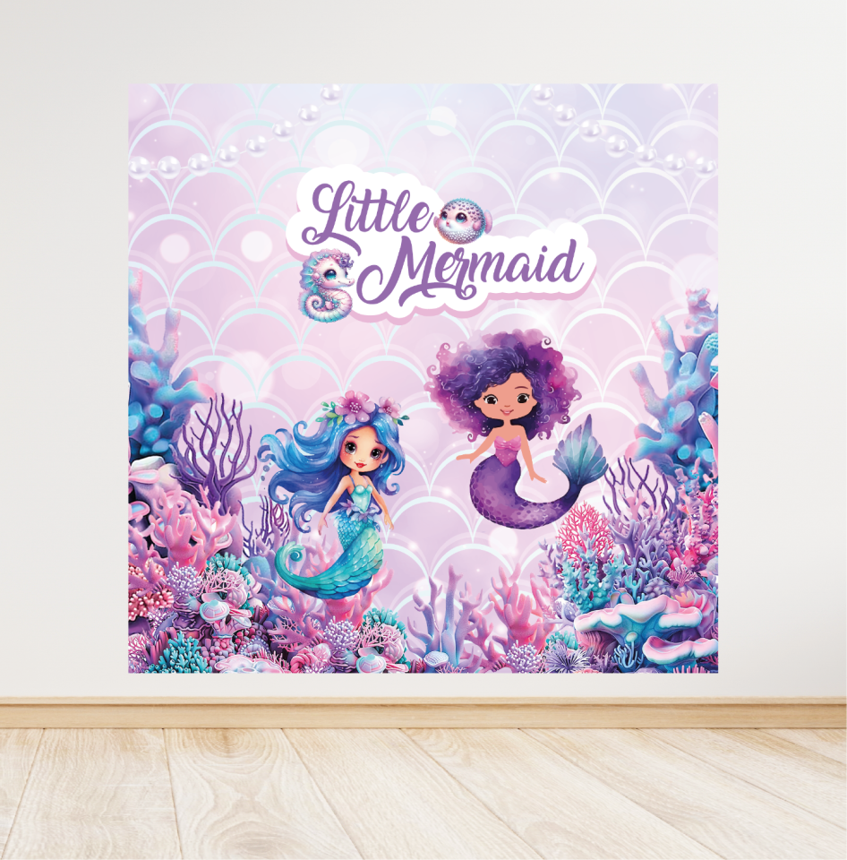 Deniz Kızı Temalı Doğum Günü Afişi