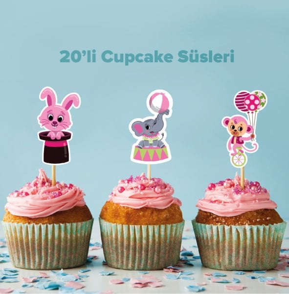 Sirk konseptli cupcake süsü