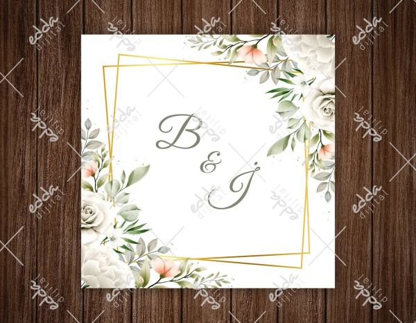 Gold Çizgili Beyaz Gül Desenli Dans Pisti Kaplaması