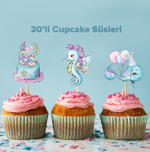 Deniz konseptli cupcake süsü