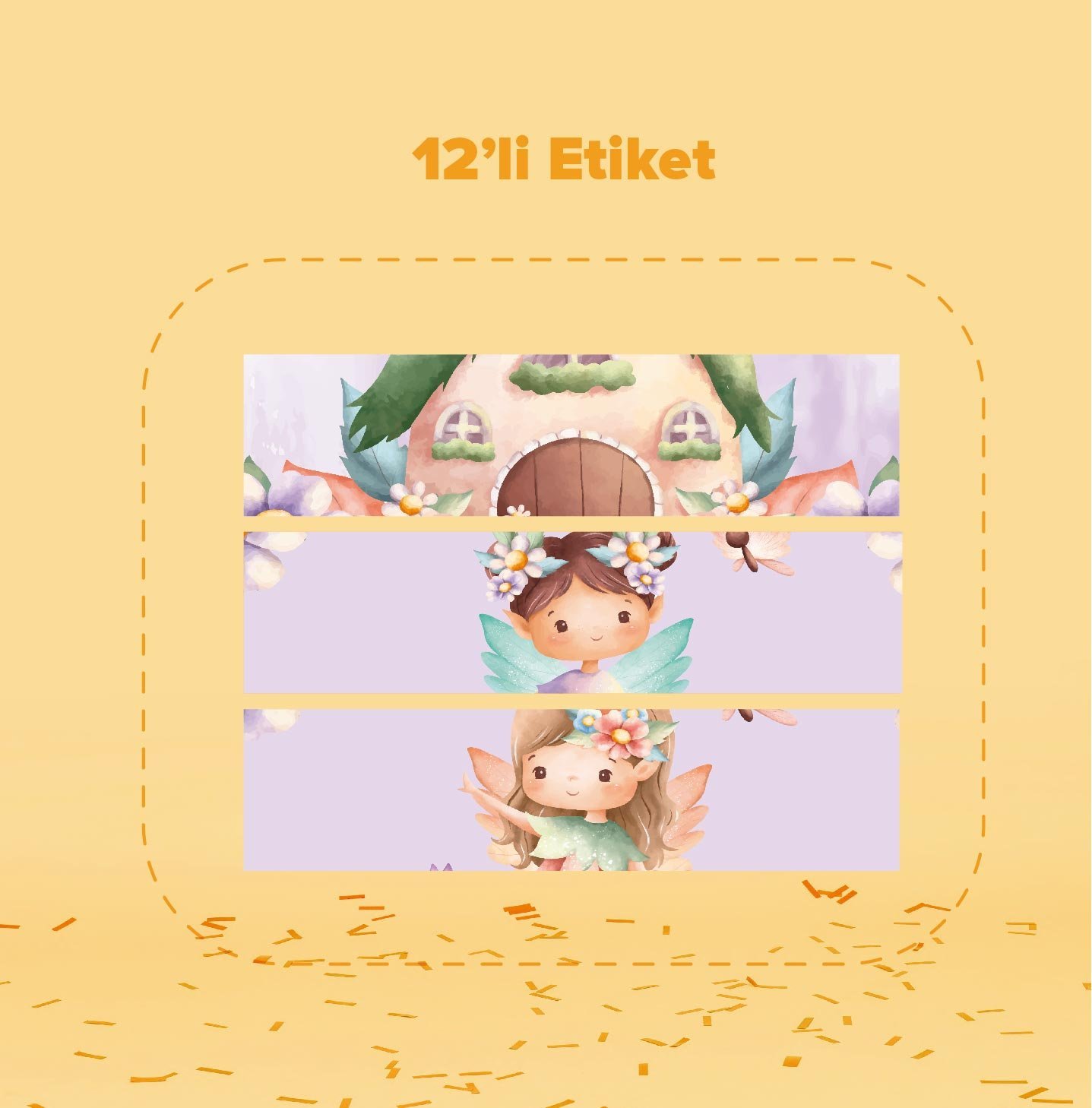 Peri Kızı Temalı Su Şişesi Etiketi