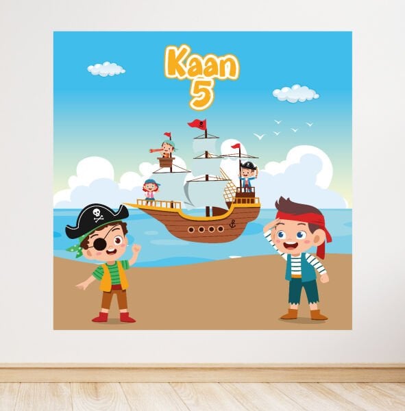 Korsan Konseptli Doğum Günü Afişi