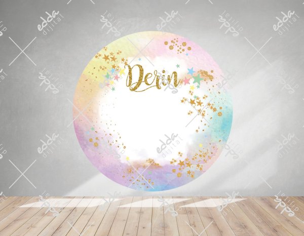 Yuvarlak Çok Renkli  Parti Afişi