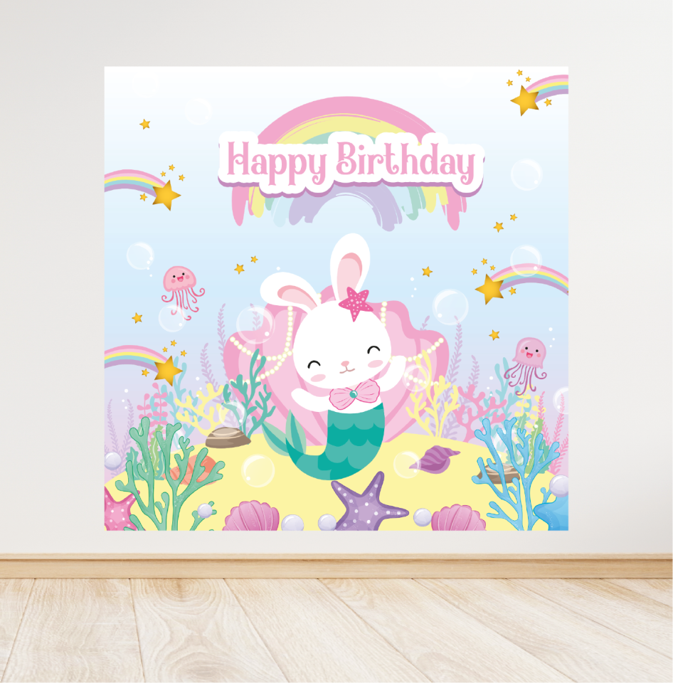 Tavşan Temalı Doğum Günü Afişi