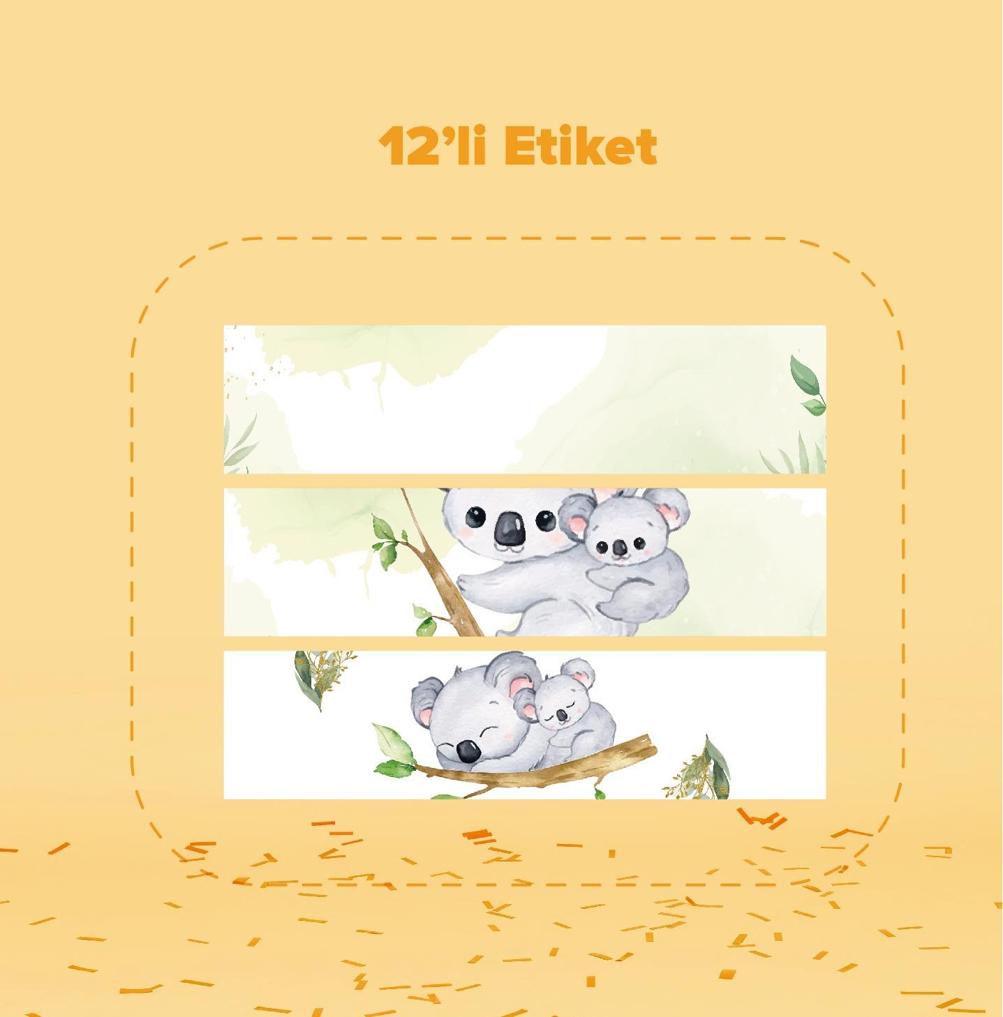 Koala Temalı Su Şişesi Etiketi