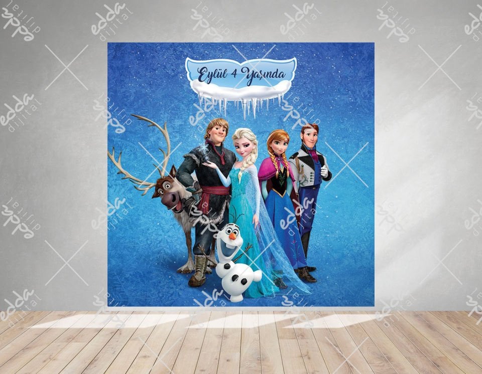 Elsa Temalı Doğum Günü Afişi