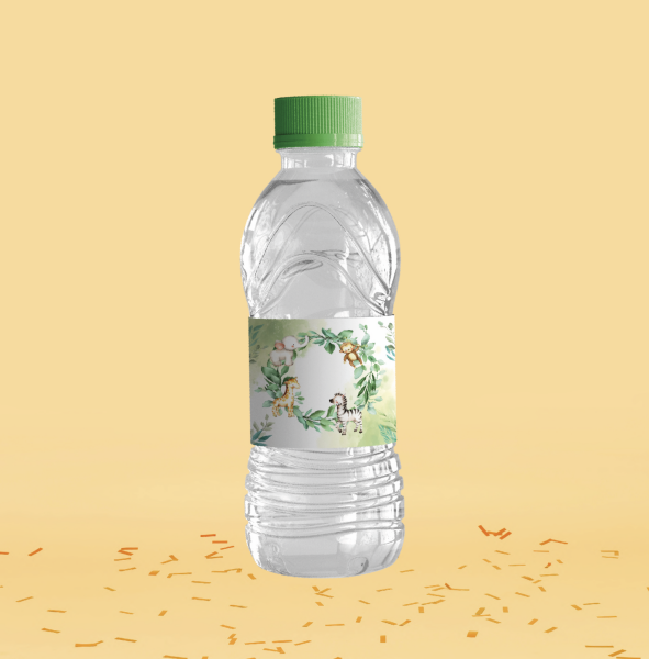 Safari Temalı Su Şişesi Etiketi