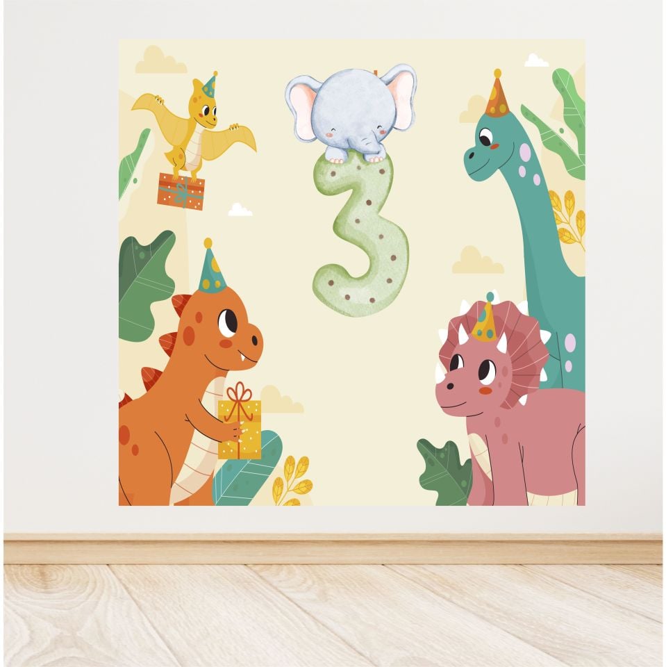 Dinazor Temalı Doğum Günü Afiş