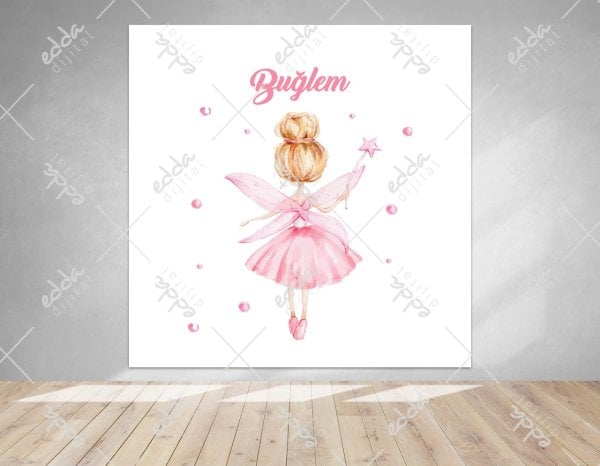 Pembe Renk Balerin Temalı Afiş