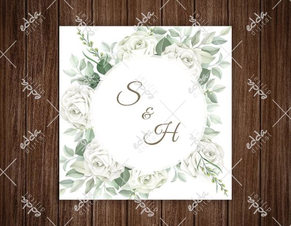 Beyaz Gül Desenli Çember Şekilli Dans Pisti Kaplaması