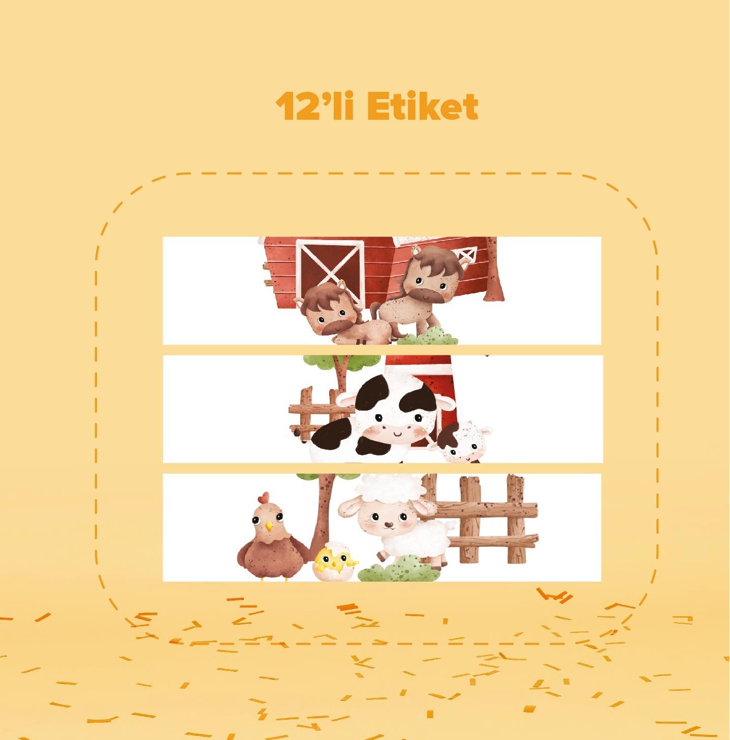 Çiftlik Temalı Su Şişesi Etiketi