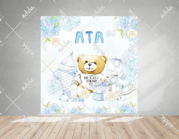 Baby Shower Temalı Ayıcıklı Afiş