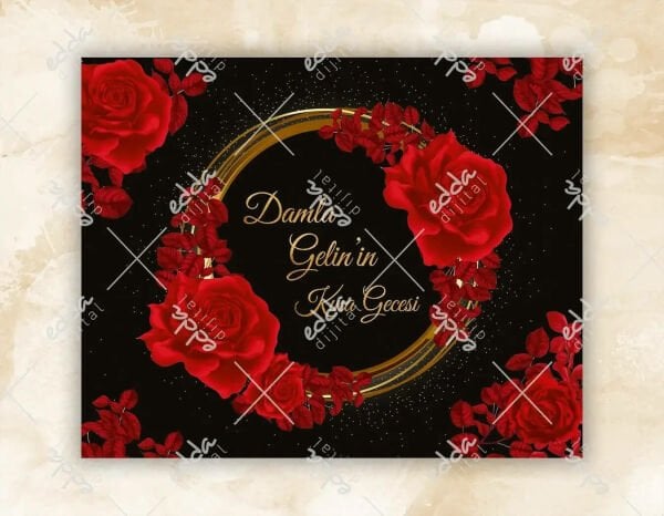 Çemberli Kırmızı Kına Pisti Kaplaması