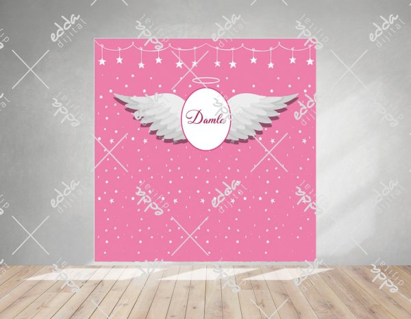 Yıldızlı Pembe Baby Shower Afişi