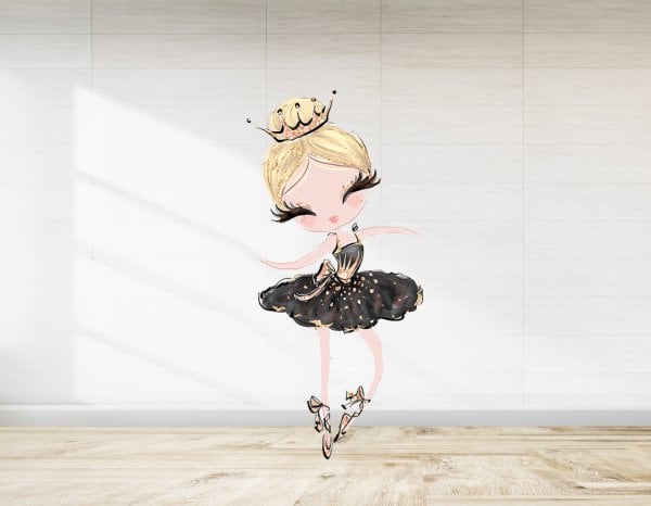 Siyah Elbiseli Balerin Temalı Ayaklı Pano