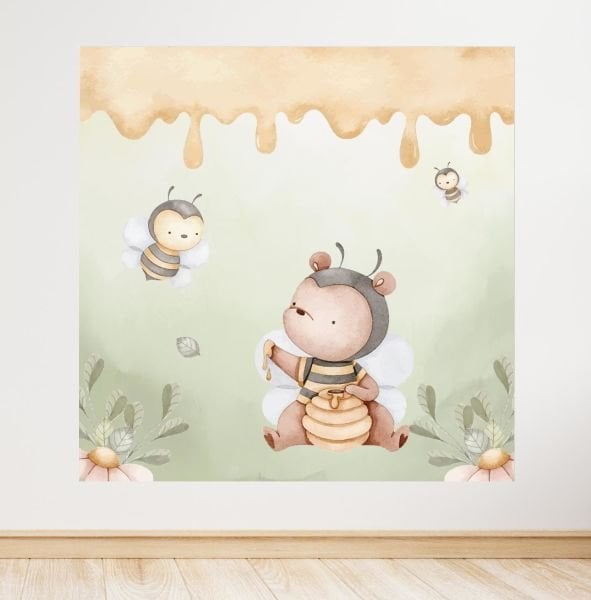 Arı Temalı Doğum Günü Afişi