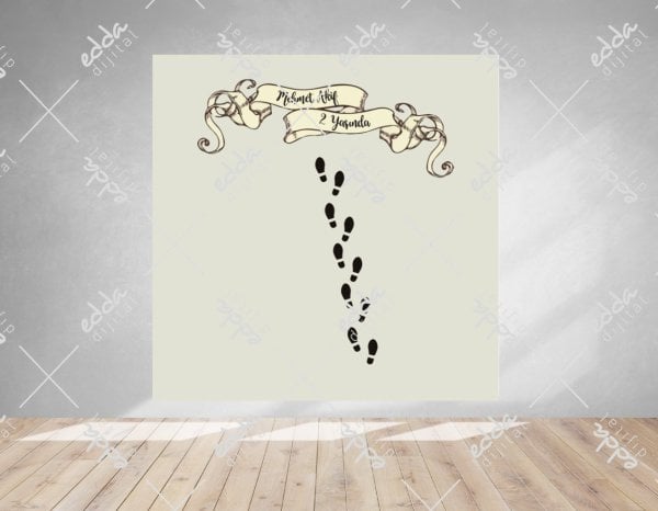 Ayak İzi Temalı Baby Shower Afişi