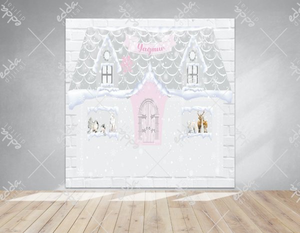 Kış Konsepti Ev  Temalı Afiş