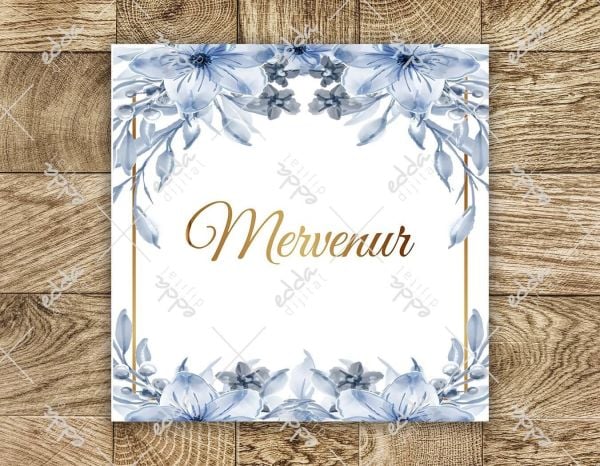 Mavi Yaprak ve Çiçek Desenli Dans Pisti Kaplaması