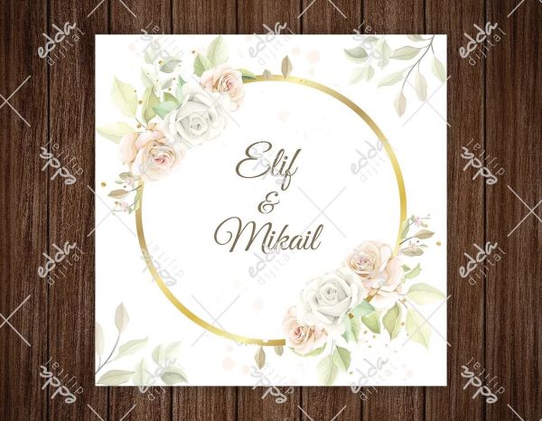 Gold Çember ve Gül Desenli Dans Pisti Kaplaması