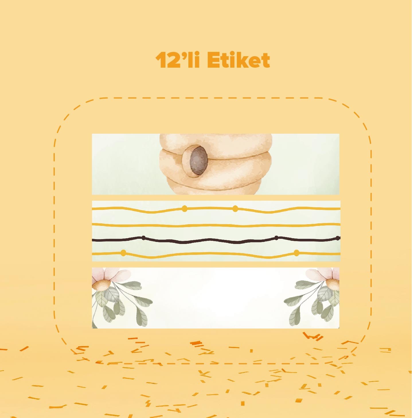 Arı Temalı Su Şişesi Etiketi