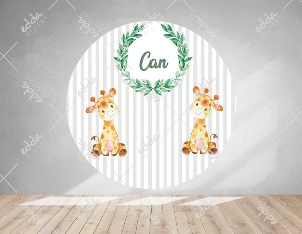 Safari  Zürafa Temalı Doğum Günü  Afişi