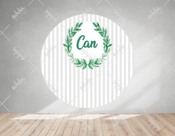 Safari Yaprak Temalı Yuvarlak Doğum Günü  Afişi