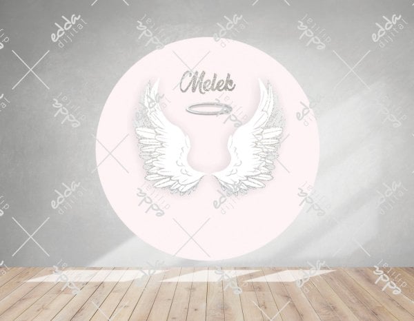 Melek Kanadı Temalı Baby Shower Afişi