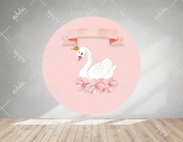 Orkide ve Kuğu Temalı Parti Afişi