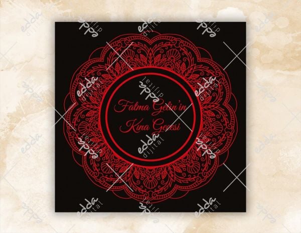 Kırmızı Desenli Kına Pisti Kaplaması