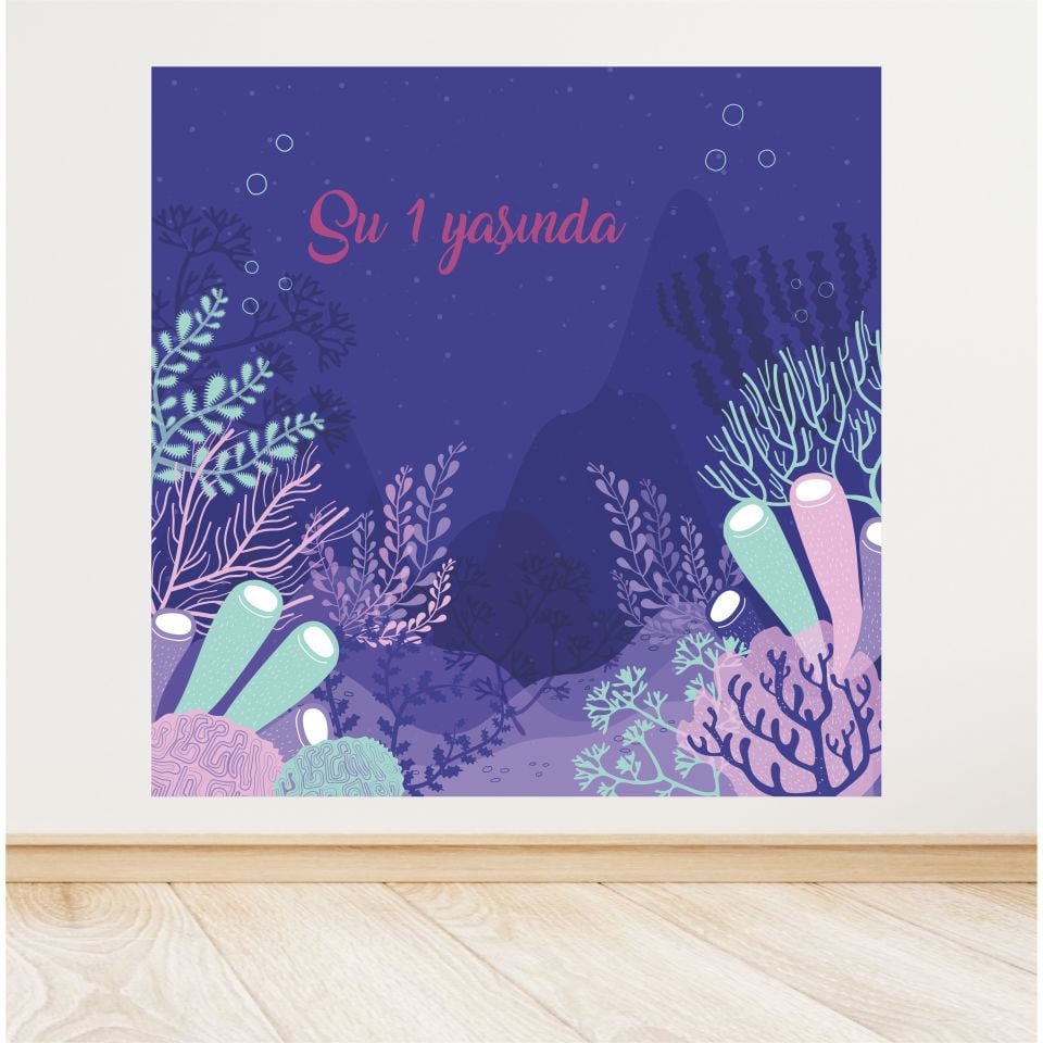 Deniz Altı Temalı Doğum Günü Afişi